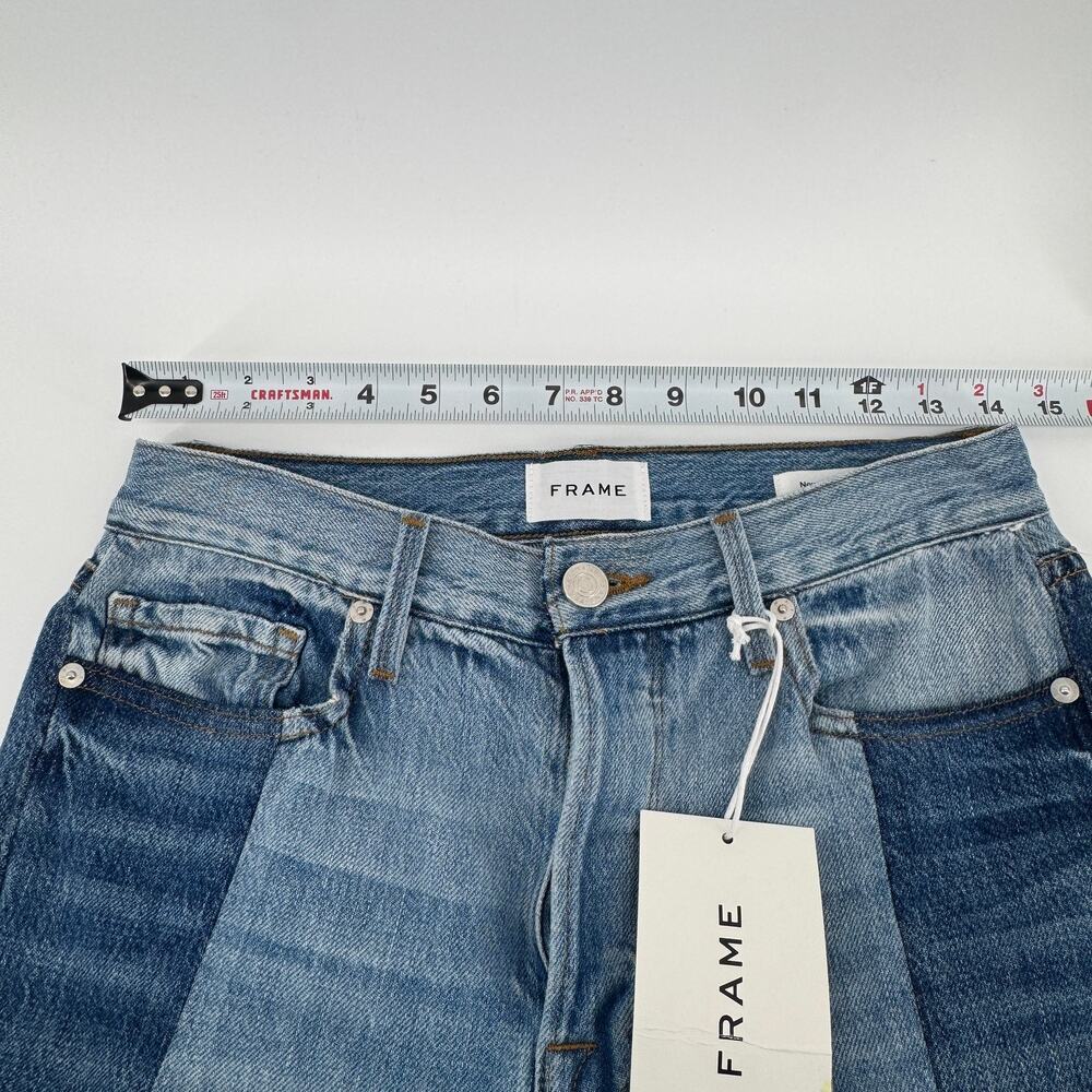 FRAME Denim Nouveau Le Mix Patchwork Jeans Sz 26 NWT $449 Distressed - Picture 9 of 12